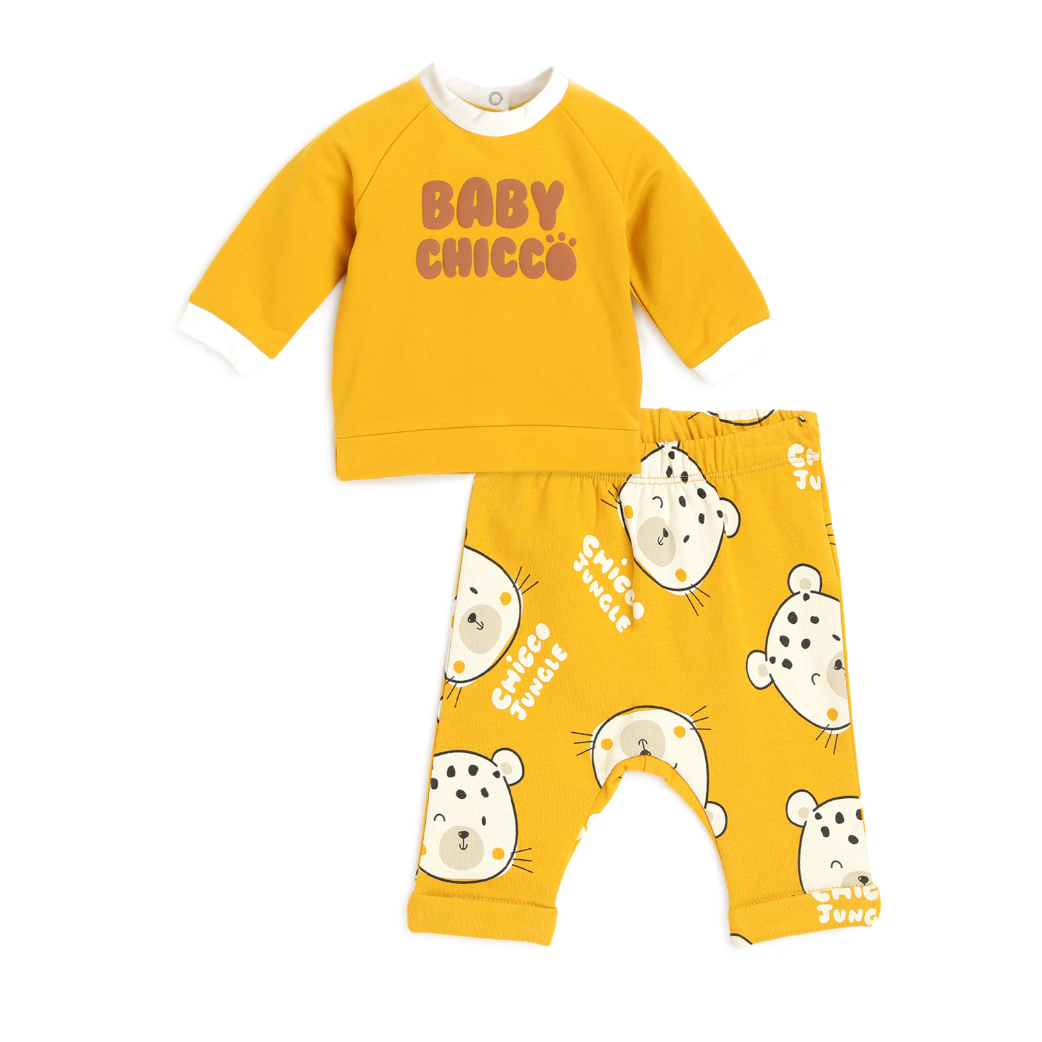 Infants Printed Sweatshirt with Long Pants-Yellow